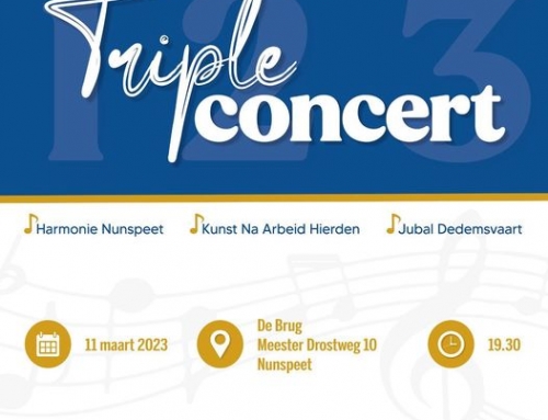 Triple concert te Nunspeet op 11 maart a.s.
